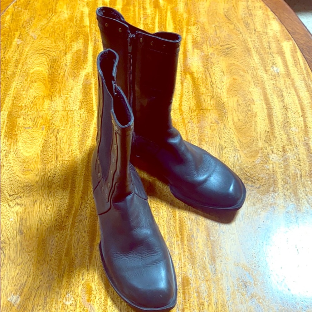 John Fluevog  leather studded boots